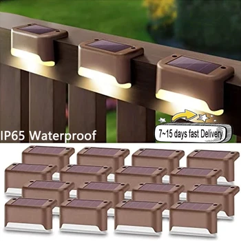 Солнечные Палубные Фонари Outdoor Step Lights Waterproof Led Garden Light для Дорожки Deck Outdoor Yard Decor