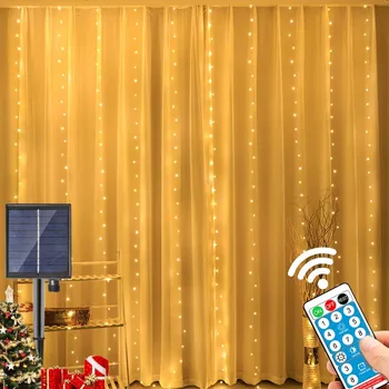Светодиодные шторы, Рождественская Сказочная гирлянда, гирлянда с USB-пультом дистанционного управления, Рождественское Новогоднее украшение для свадебной вечеринки, Открытый сад