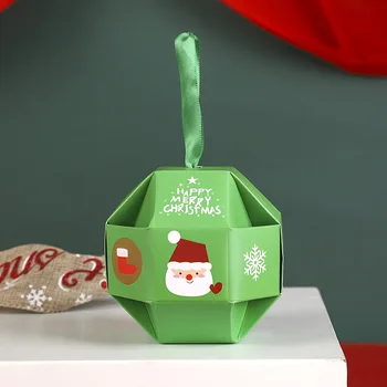 10/5шт Подарочная коробка для драже в форме рождественского шара, Веселого Рождества, упаковка для выпечки, коробки для конфет, Рождественские украшения для дома Navidad