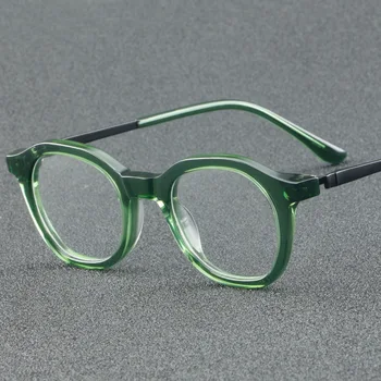 Новые очки с маленькой оправой в ретро-оправе из чистого титана с плоским пятном оптом, с очками для близорукости, очками для пресбиопии